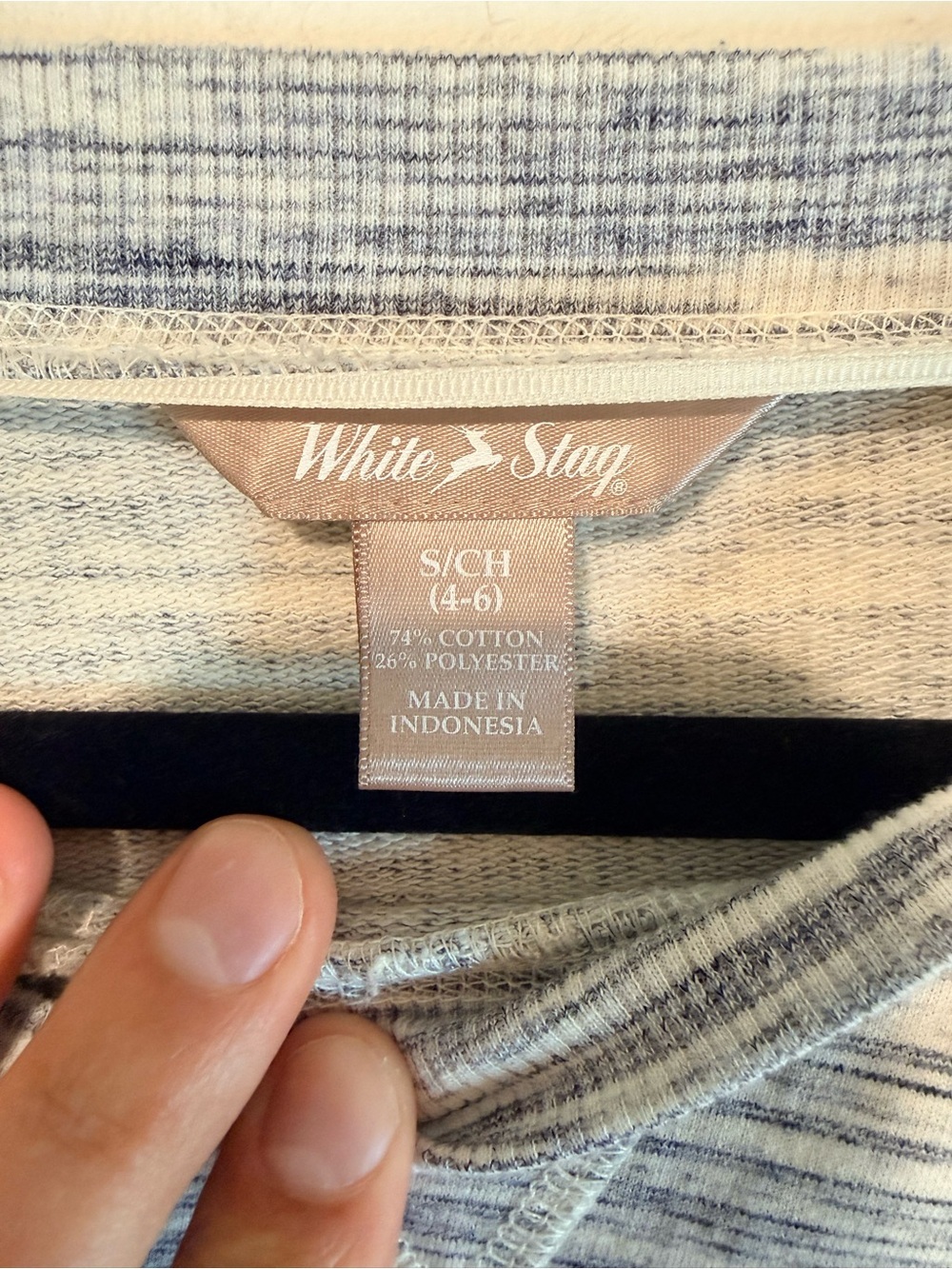 White Stag Gray Space Dye Knit Sweatshirt Womens Small 3/4 Sleeve Top - Picture 4 of 6